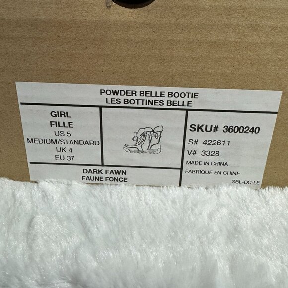 Lands' End Girls Powder Belle Bootie US 5 Medium Thermolite Insole Dark Fawn - Picture 6 of 10